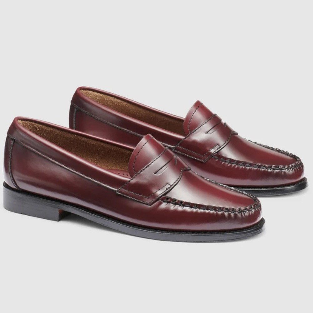 *NEW* GH BASS Whitney Flat Strap Loafer Burgundy Leather Hand-Sewn DeepSole —7.5